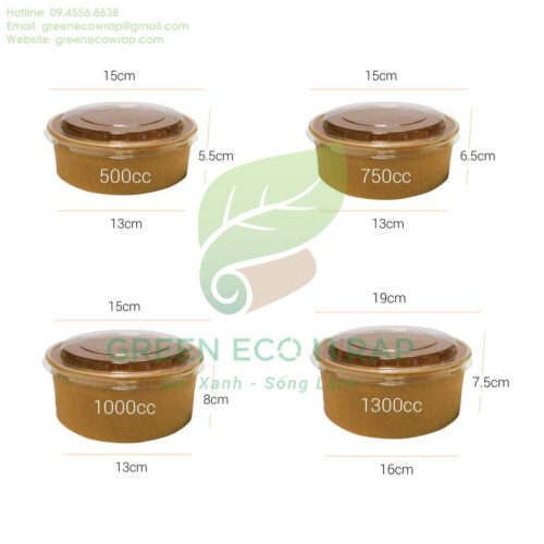 go pak 750 cc kraft round paper food container just base for hot or cold food a pack of 300 67103-đệm va tàu